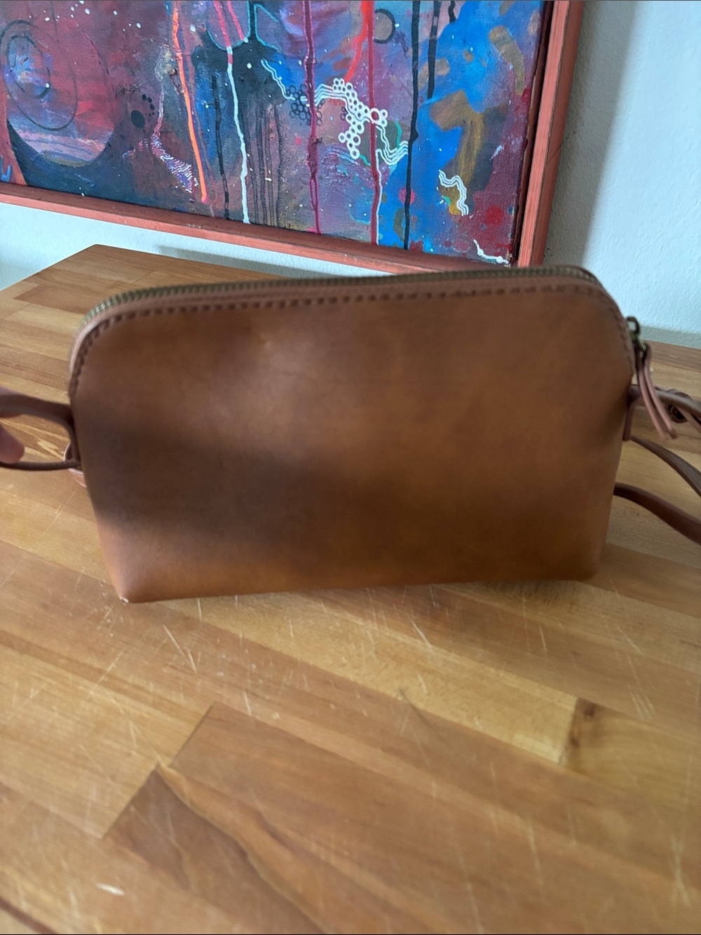 Men's Leather Crossbody Bag in Brown
